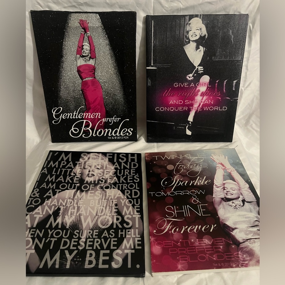 Four different pictures of Marilyn Monroe